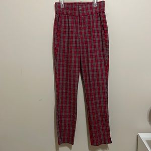 Hollister Red Plaid Pants